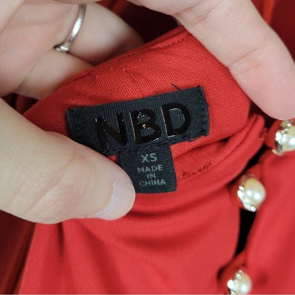 Revolve NBD Arabella solid lava red strappy slit leg back maxi dress - Picture 7 of 12